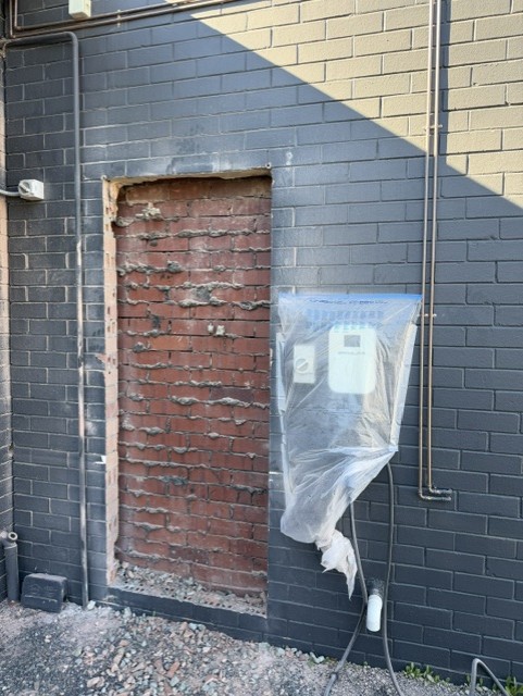 Custom External Doorway — During · new opening formed